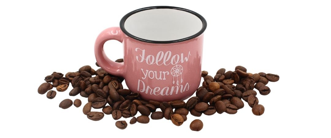 Ceașcă Espresso 80 ml, Ceramică, Nekupto – „Follow Your Dreams”